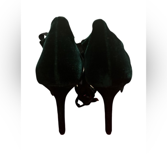 Evergreen Velvet Lace-up Heels - Picture 2 of 7